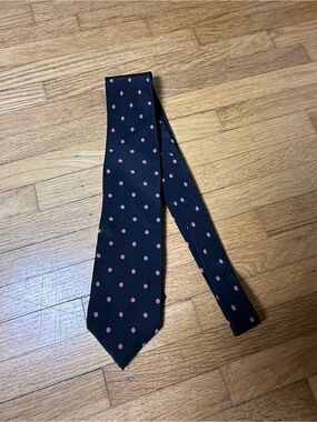 Men's Black Tie with Pink Polka Dots - Classic Polka Dot Neckwear